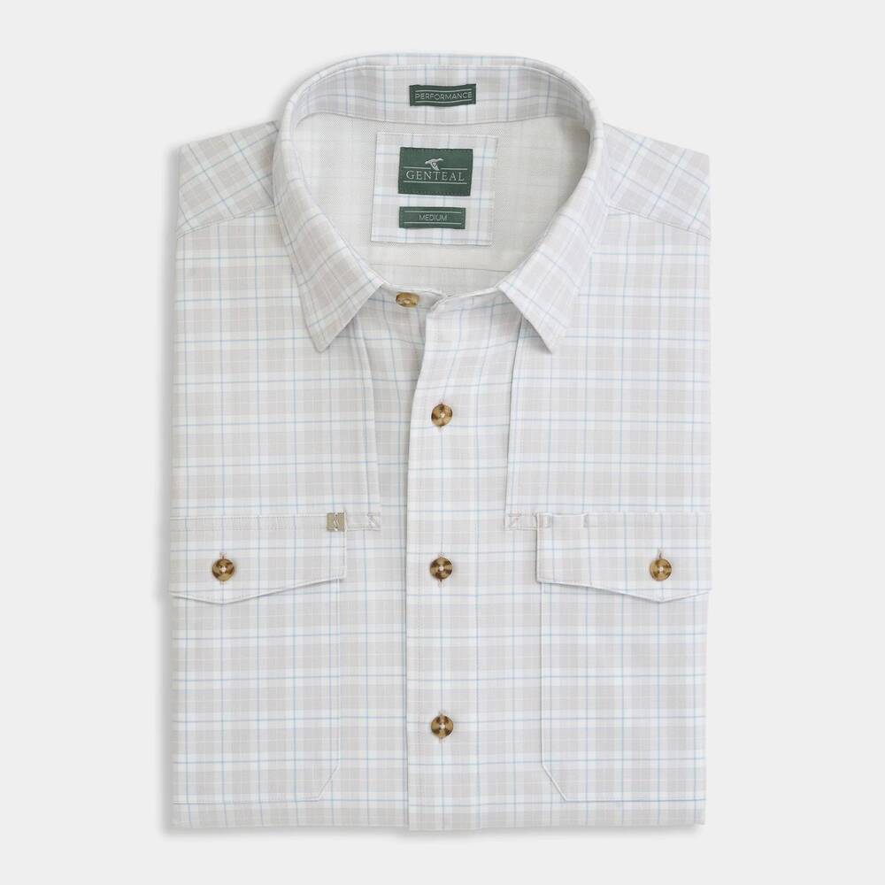 NEW GENTEAL men's dean vented shirt in cambridge blue
